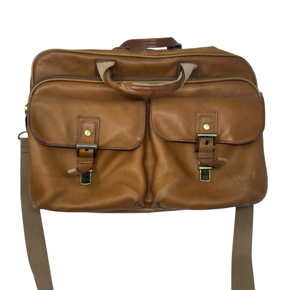Protocol mens Leather Shoulder Laptop Bag satchel - Picture 2 of 8
